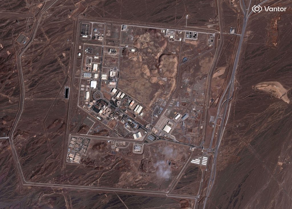 This satellite image provided by Vantor shows an overview of new building damage at Natanz nuclear facility, Iran, Monday, March 2, 2026. (Satellite image ©2026 Vantor via AP)